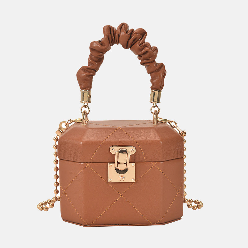 Women’s Quilted Mini Box Slouchy Top Handle Crossbody Bags image