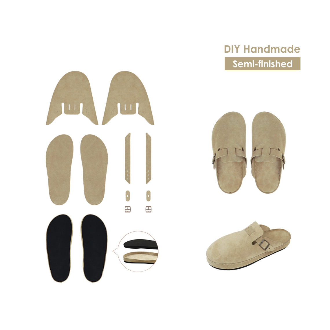 Wirkin® Leather Women Clogs DIY Kits