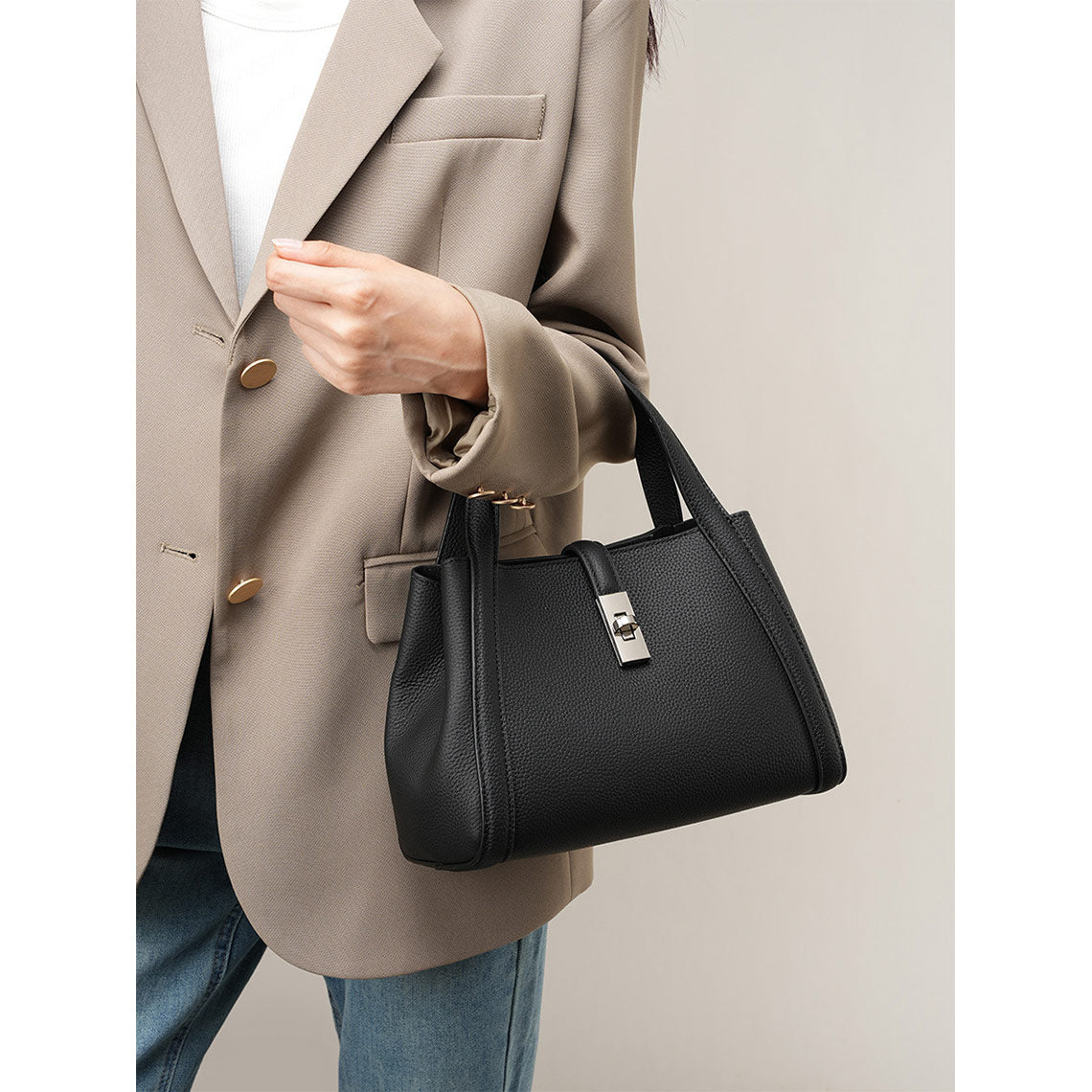 Black Leather Handbag for Women | Genuine Leather Bags - Wirkin®