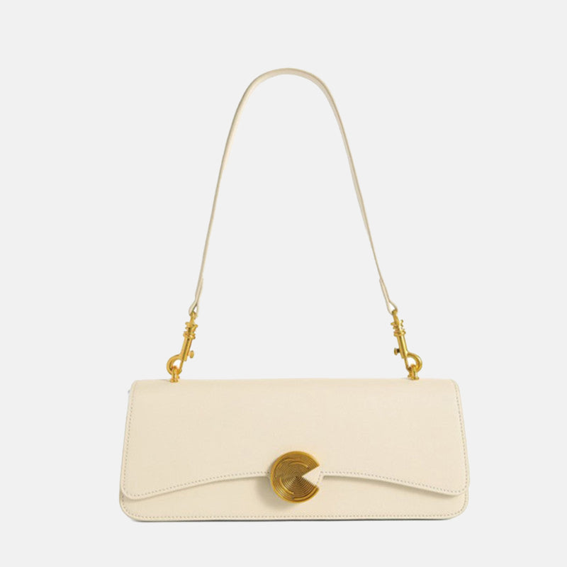 Women’s Genuine Leather Crossbody Shoulder Baguette Bag image