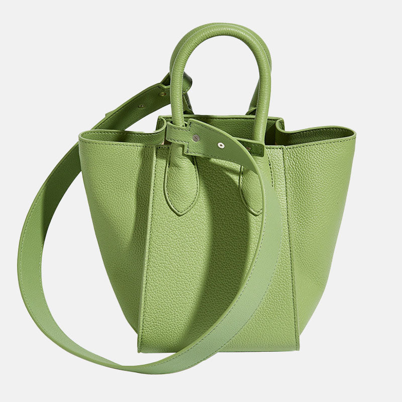 Women’s Genuine Leather Crossbody Shoulder Bucket Bag image