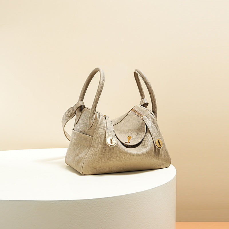 Women’s Minimalist Genuine Leather Cat Eye Decorated Crossbody Shoulder Handbag image