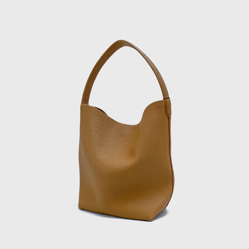Women’s Minimalist Genuine Leather Single Shoulder Bucket Bag image