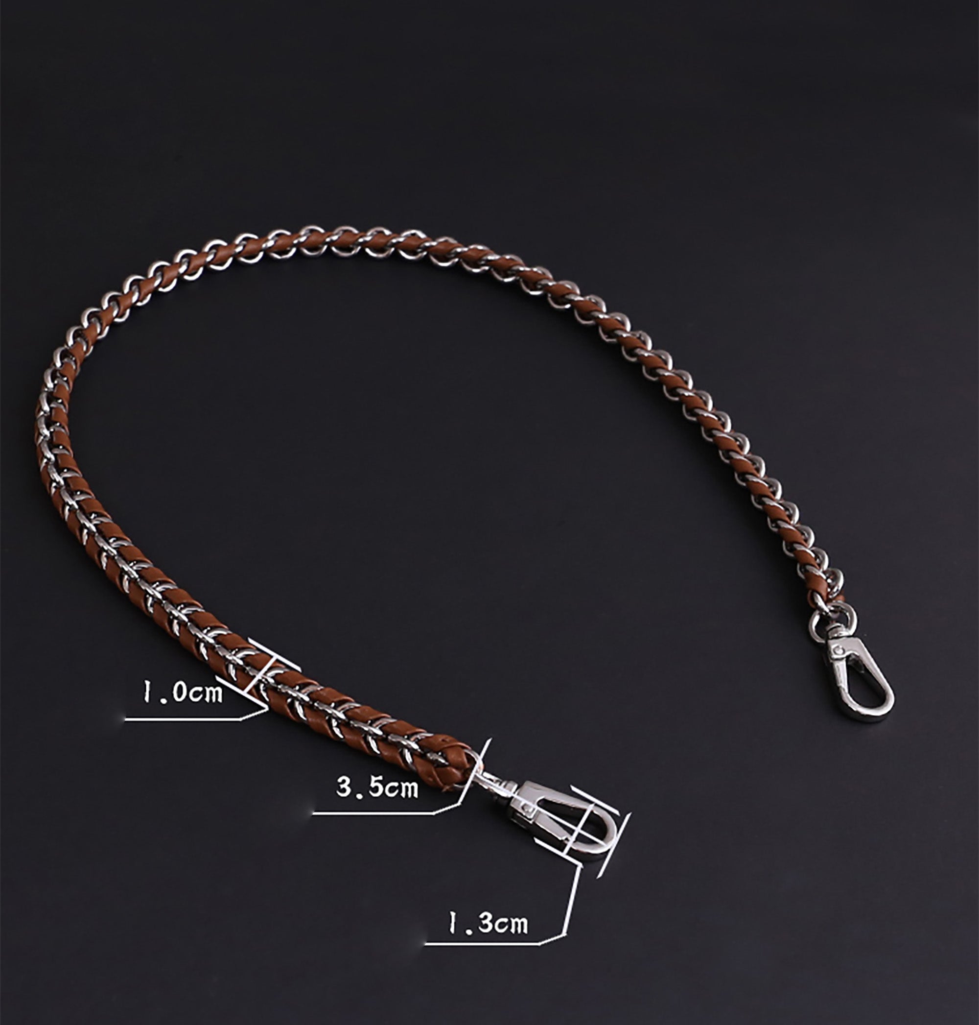 Leather-Wrapped Chain Accessories, Crossbody Bag Chain, Shoulder Strap, Bag Chain Makeover.