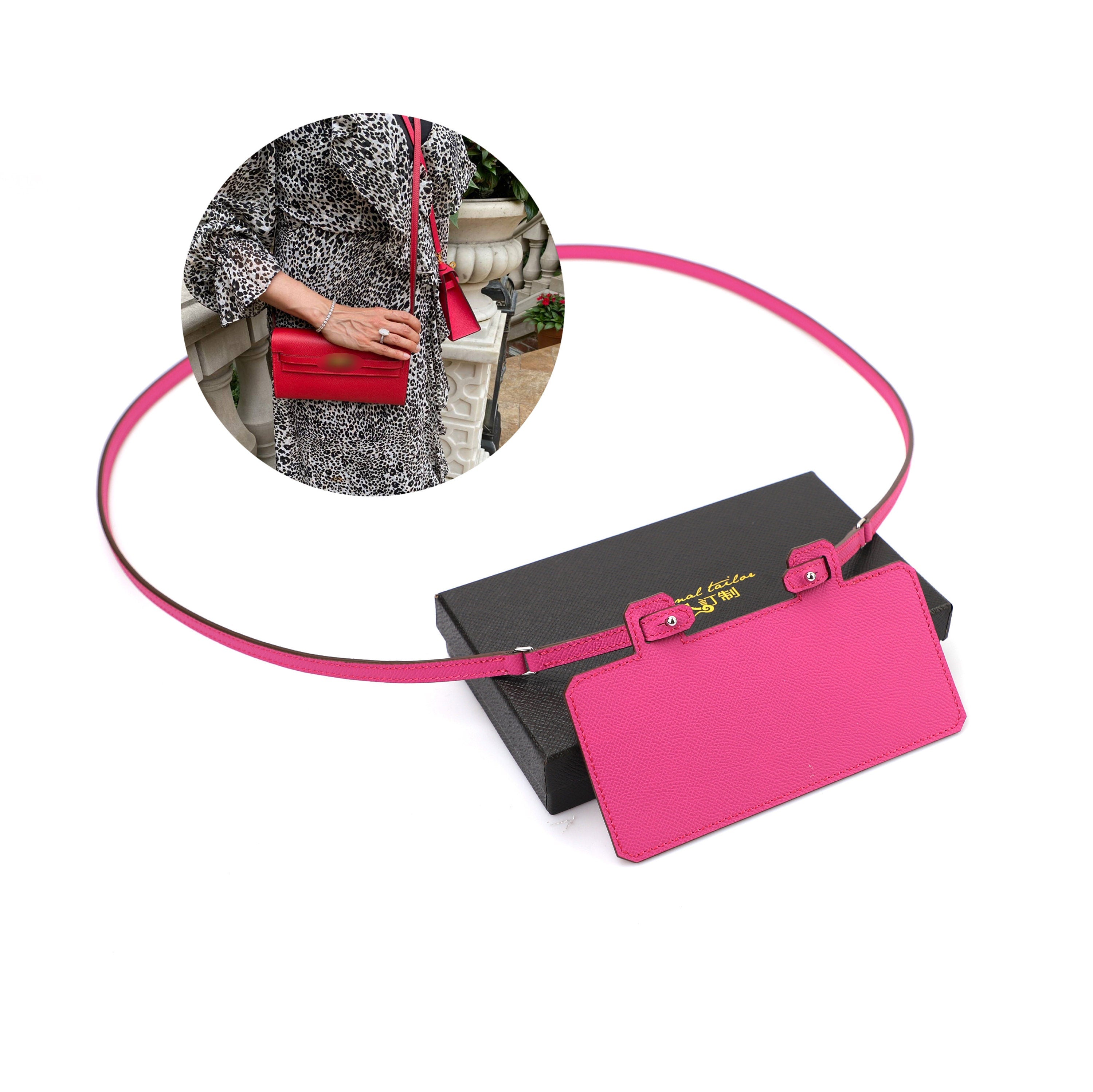 Handmade Leather shoulder wallet strap for Kelly Long wallet and constance long wallet,crossbody strap for long wallet,Leather wallet strap