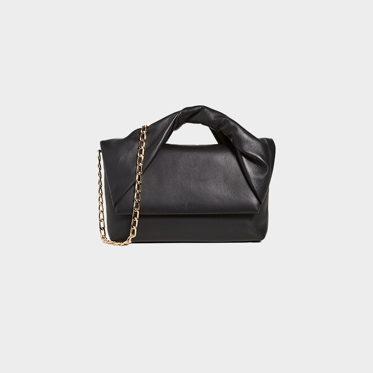 Women’s Leather Top Handle Flap Handbags in Black image