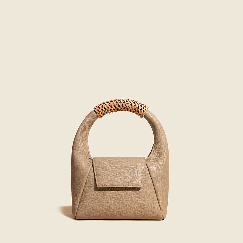 Women’s Leather Minimalism Woven Top Handle Handbags image