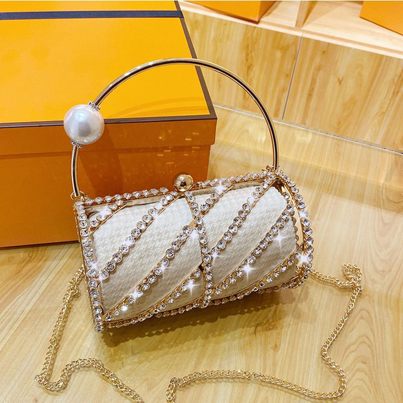 Women’s Rhinestones Strap Cylinder Evening Bags image 2
