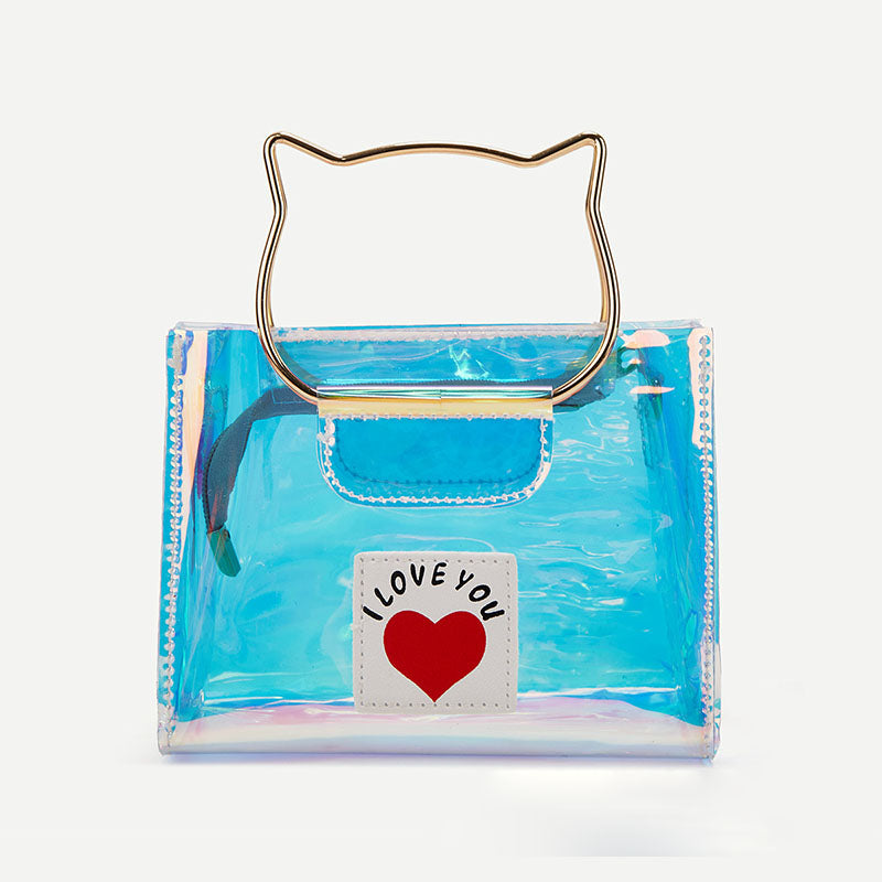 Women’s Cute Holographic Clear Handbags with Crossbody Chains image