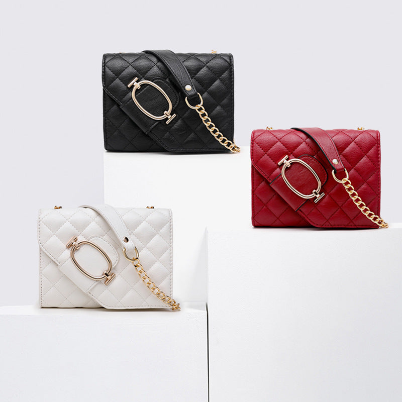 Women’s Quilted Chains Mini Crossbody Bags with Buckle image 5