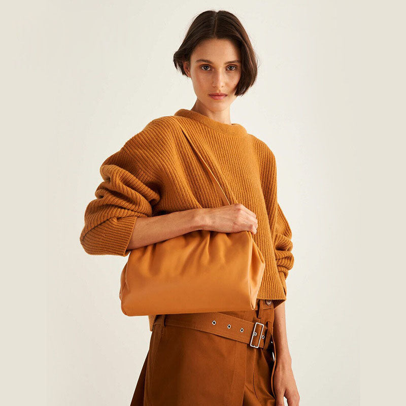 Women’s Large Cloud Clutch Bags in Lambskin Leather image 4