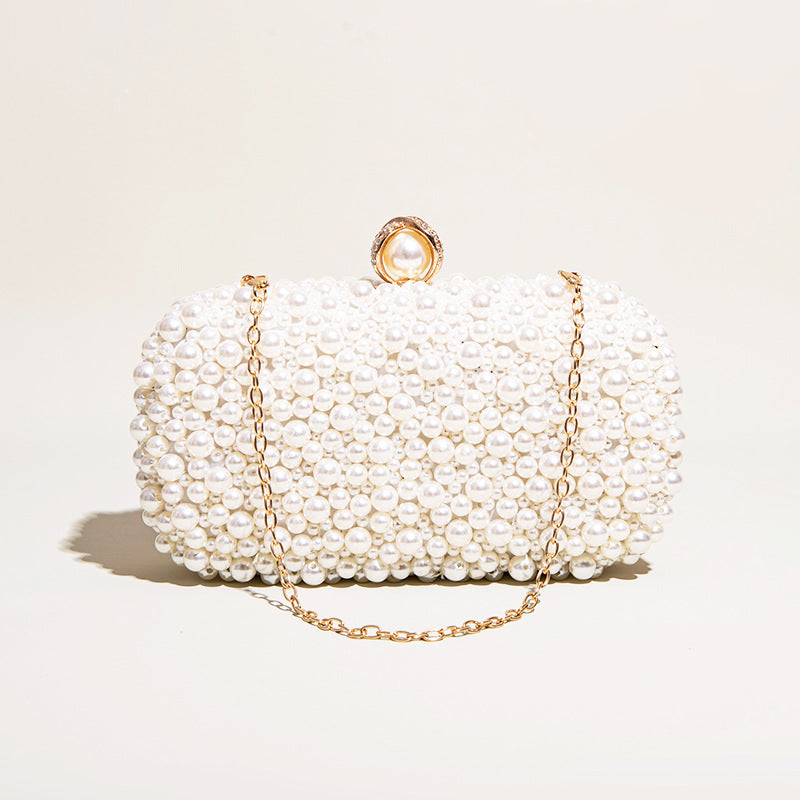 Women’s White Pearls Beaded Evening Clutch Bags image 2