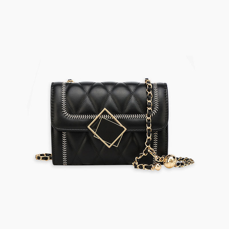 Women’s Quilted Crossbody Bags in Black Vegan Leather image