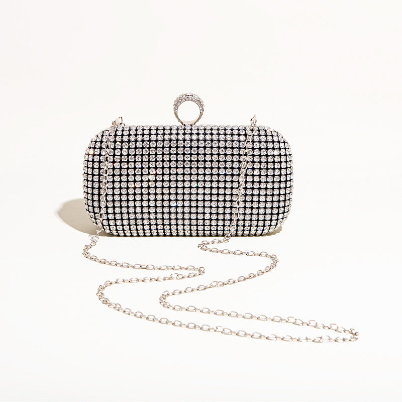 Women’s Sparkly Rhinestones Evening Clutch Bags in Silver image 2
