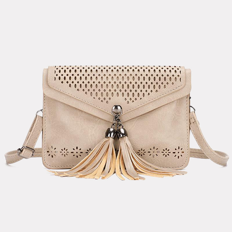 Women’s Hollow Out Mini Crossbody Bags with Tassel image