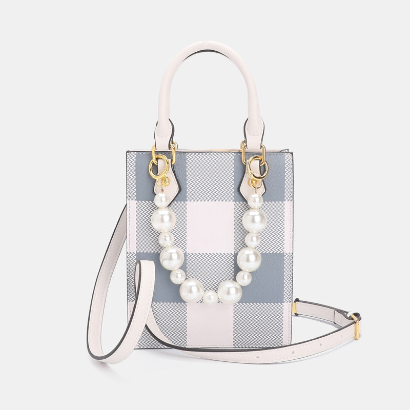 Women’s Pearls Top Handle Tote Bags with Shoulder Strap image 9