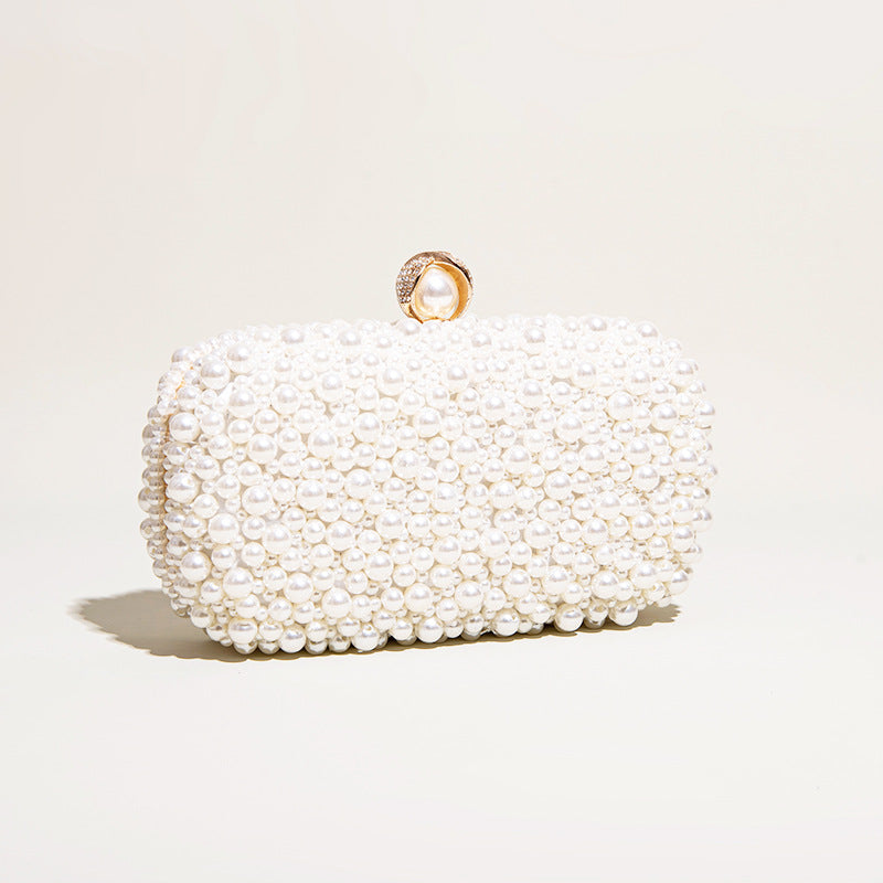 Women’s White Pearls Beaded Evening Clutch Bags image 3