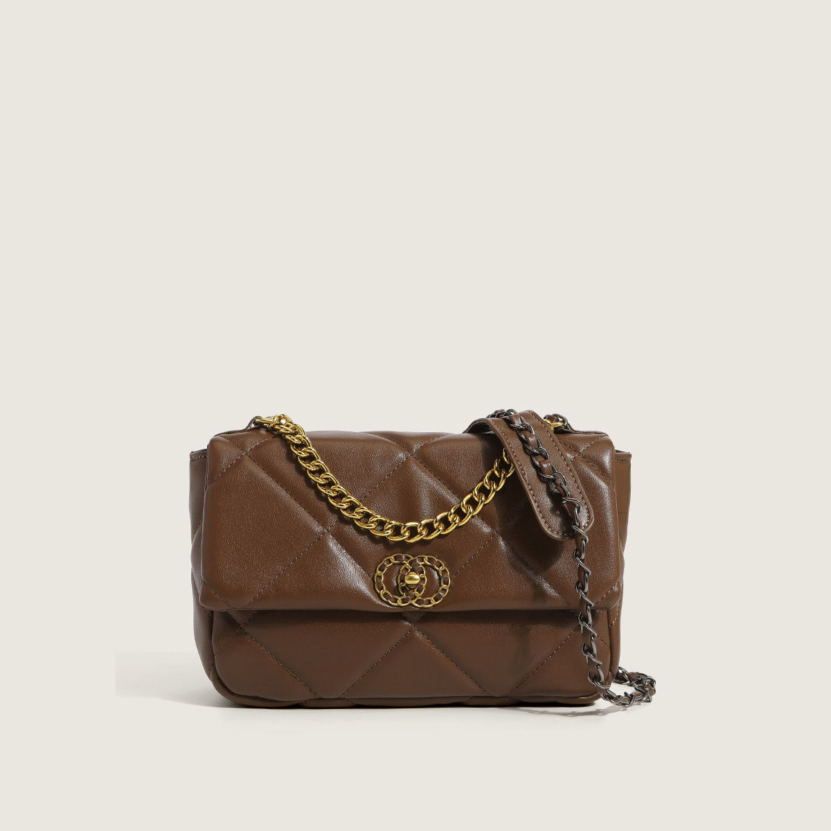 Women’s Quilted Crossbody Messenger Bags in Vegan Leather image