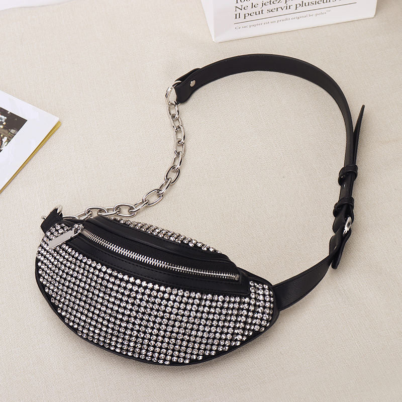 Women’s Rhinestones Crossbody Sling Wasit Bags in Genuine Leather image 2