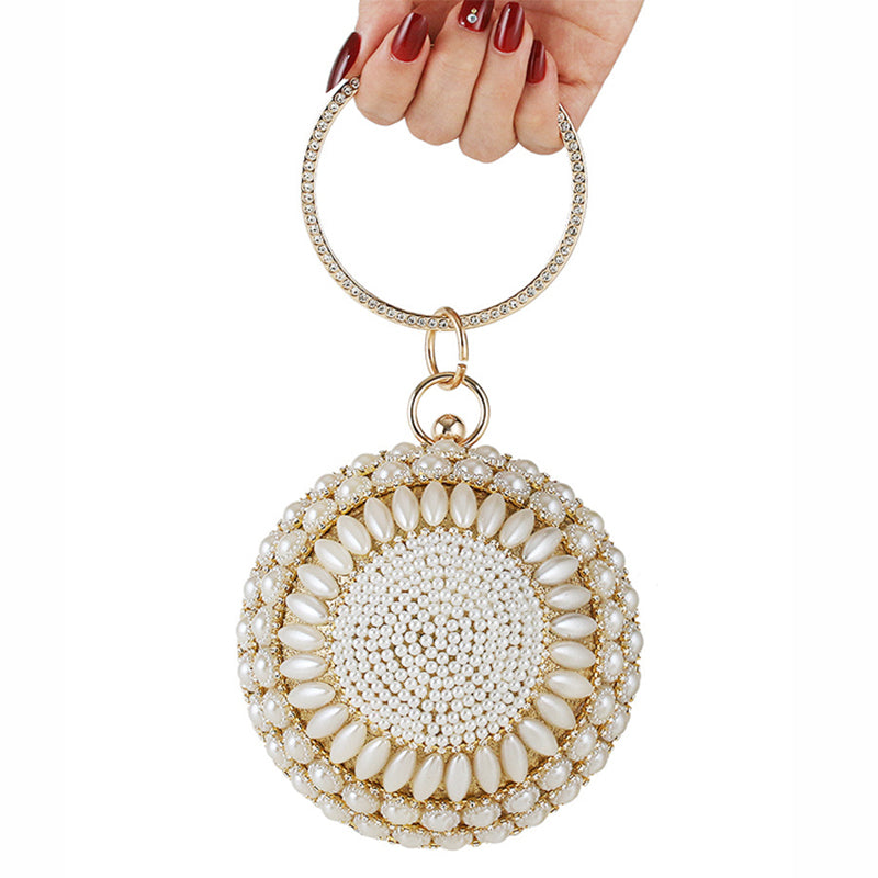 Women’s Round Beaded Evening Clutch Bag image 3