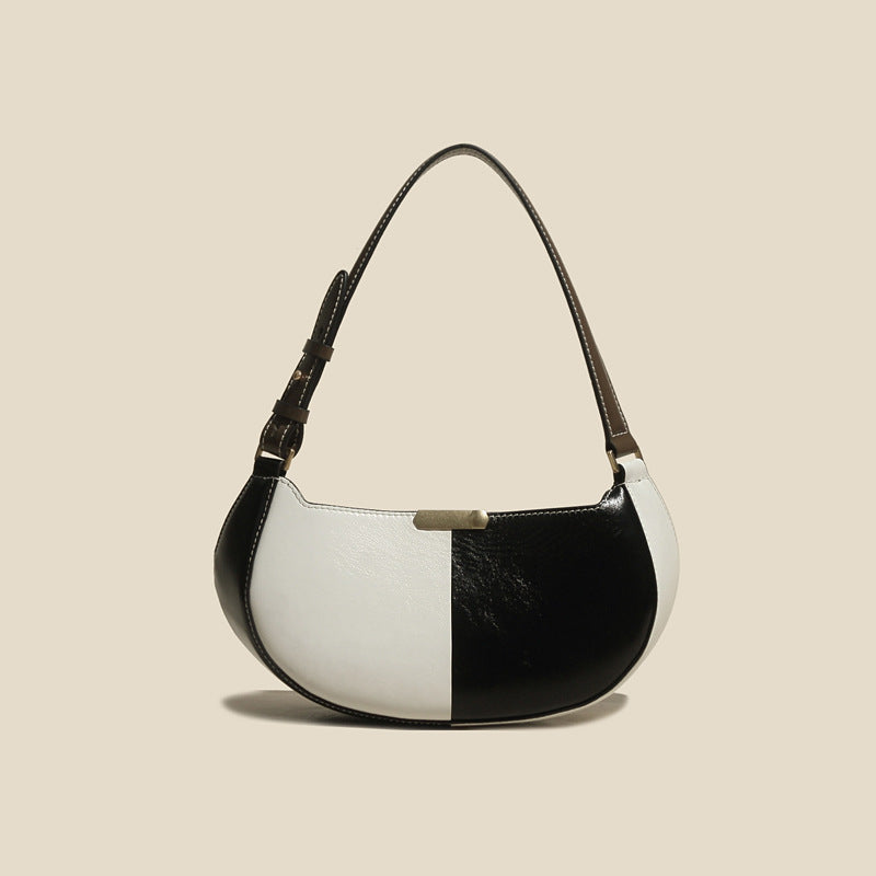 Women’s Black N White Baguette Bags in Genuine Leather image 2