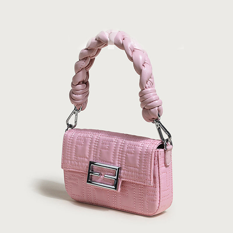 Women’s Small Braided Quilted Baguette Bags image 2