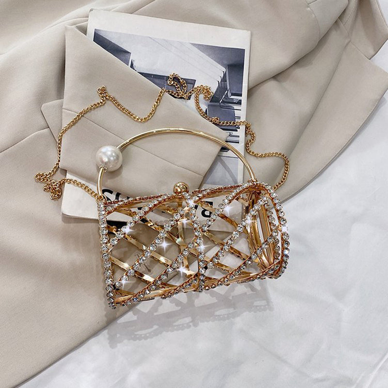 Women’s Rhinestones Strap Cylinder Evening Bags image 3