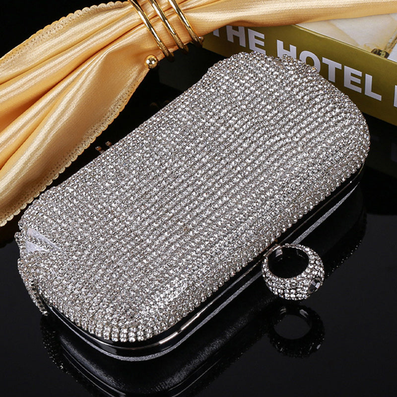 Women’s Silver Rhinestone Fringes Evening Clutch Bags image 2