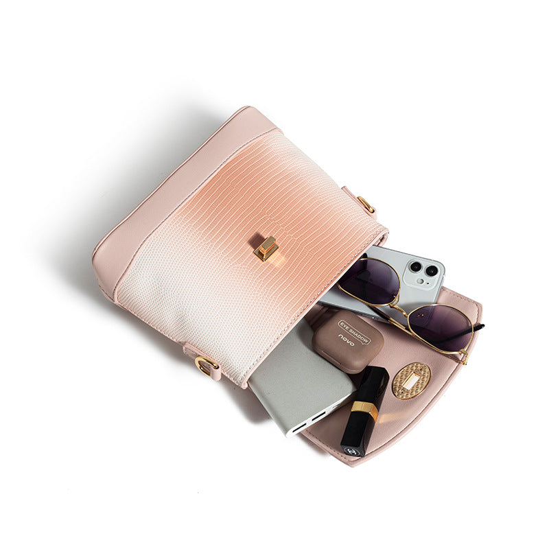 Women’s Pink Mini Lizard Print Top Handle Purse image 5