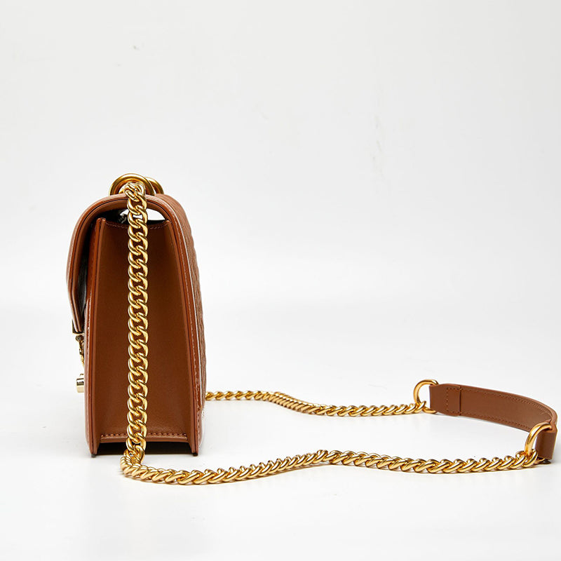Women’s Genuine Leather Quilted Flap Crossbody Bags image 2