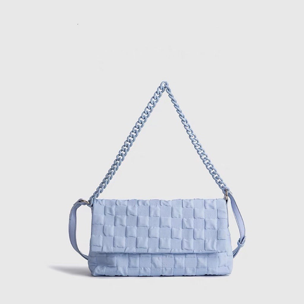 Women’s Textured Checker Baguette Bags image 4