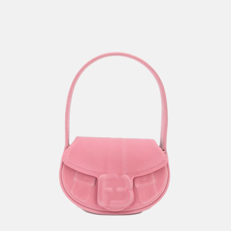 Women’s Velvet Flap Mini Saddle Shoulder Bags image