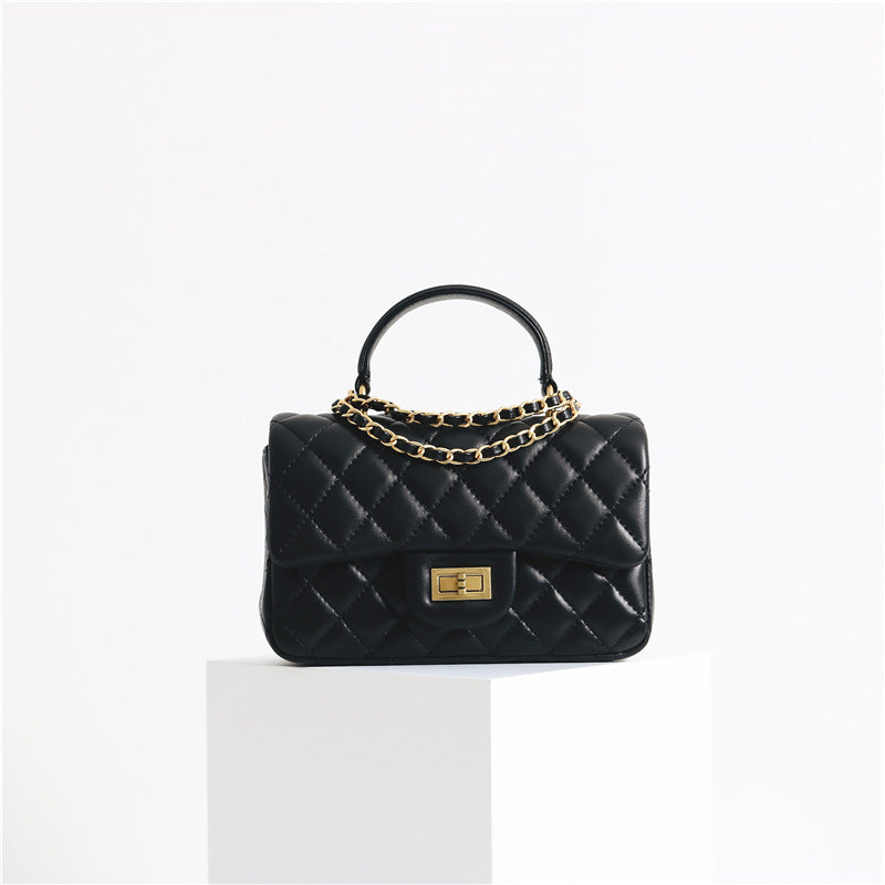 Women’s Genuine Leather Quilted Top Handle Crossbody Bags image