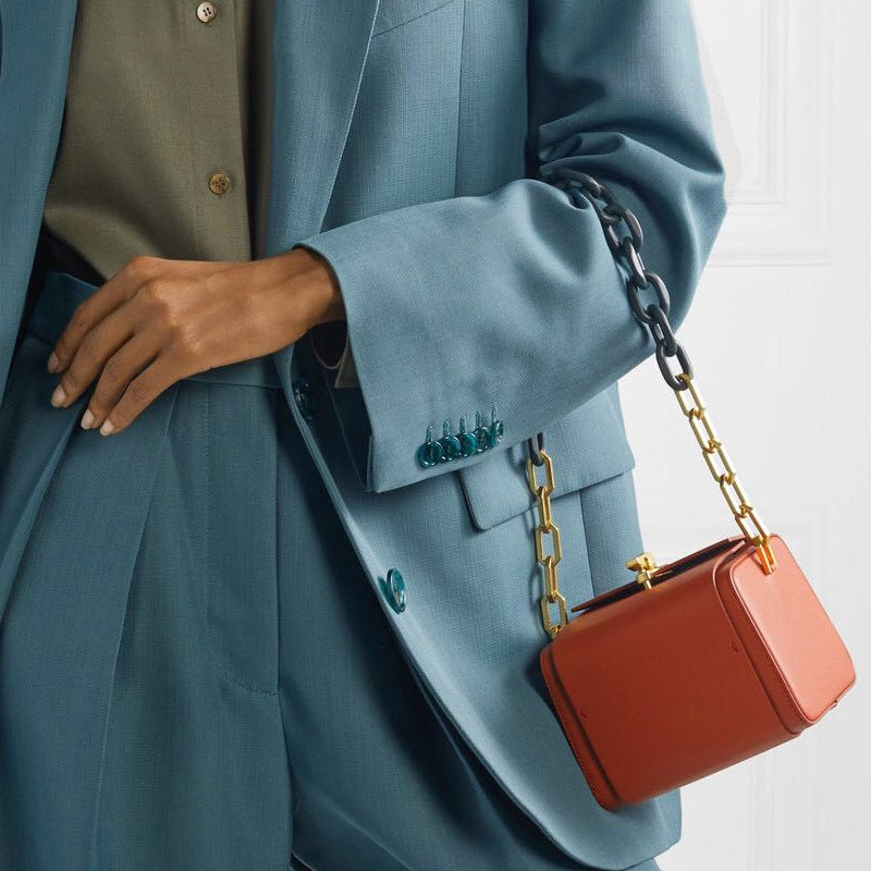 Women’s Cube Chain Bags Vegan Leather image 2