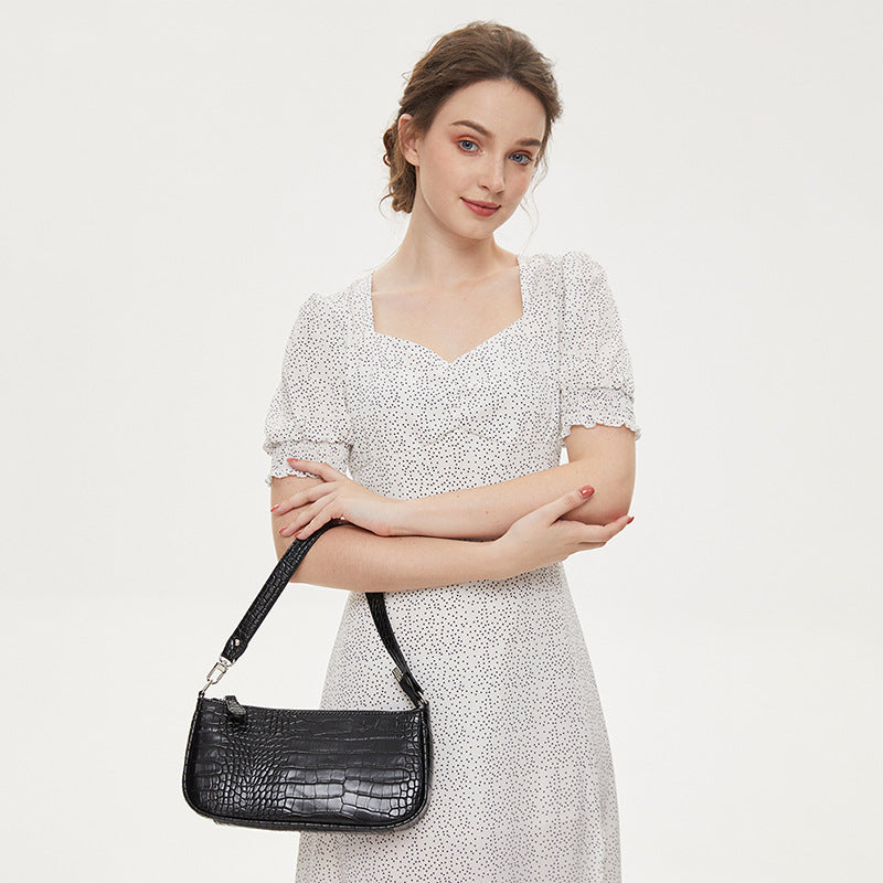 Women’s Classic Croc Print Baguette Bags in Vegan Leather image 2