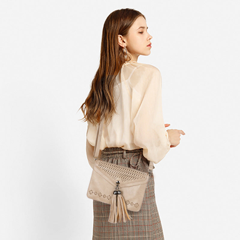Women’s Hollow Out Mini Crossbody Bags with Tassel image 2