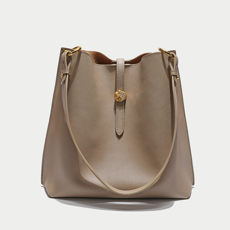 Women’s Leather Shoulder Tote Bags with Interior Pouch image 2