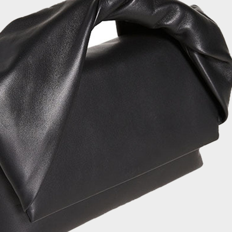 Women’s Leather Top Handle Flap Handbags in Black image 4