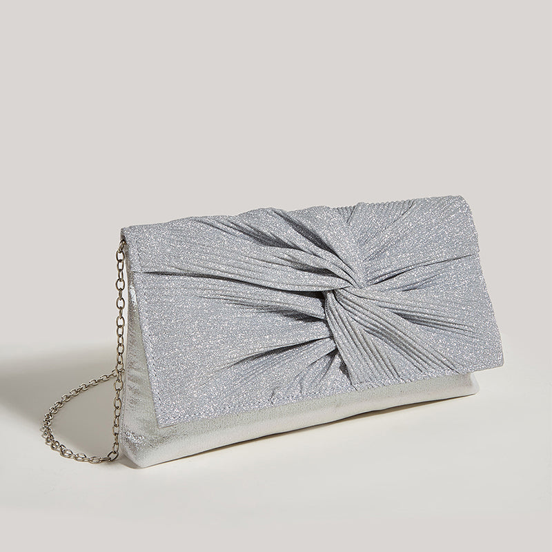 Women’s Ruched Glitter Flap Evening Clutch Bags image 5