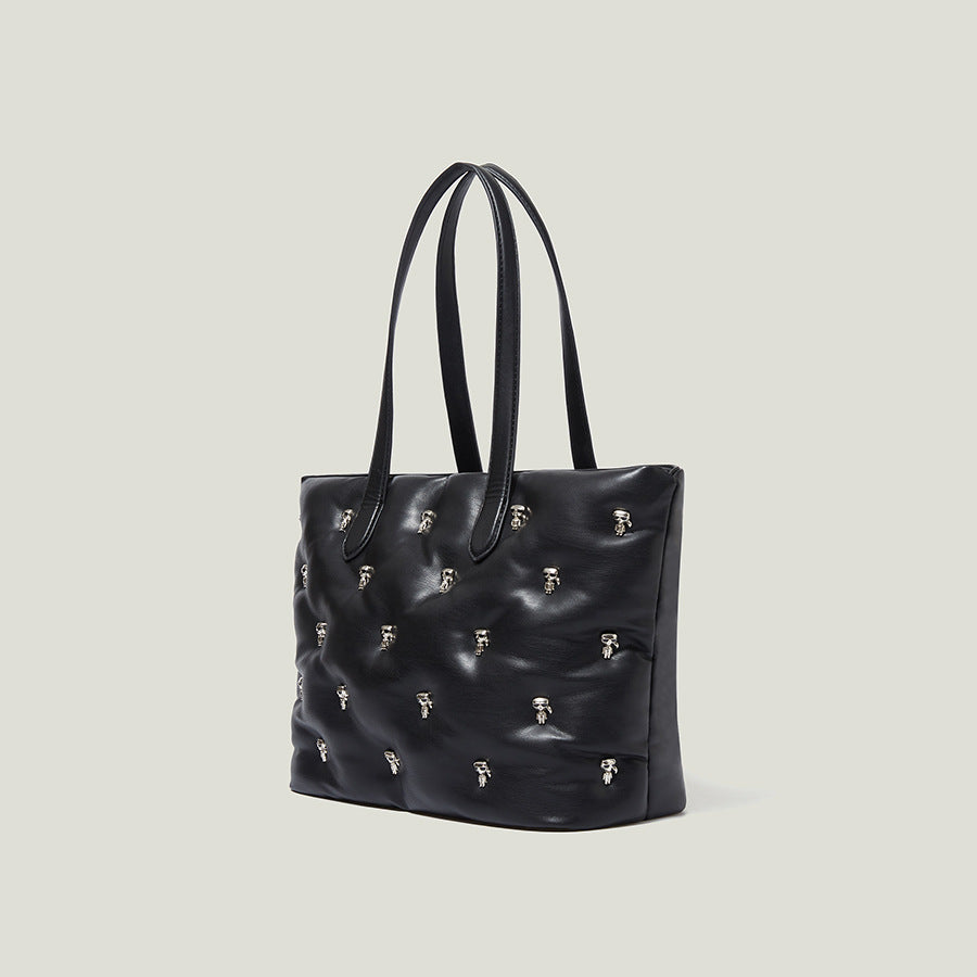 Women’s Pirate Skull Vegan Puffer Tote Bags image 4