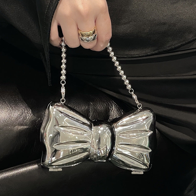 Women’s Silver Bow Clutch Mini Evening Bags image 2