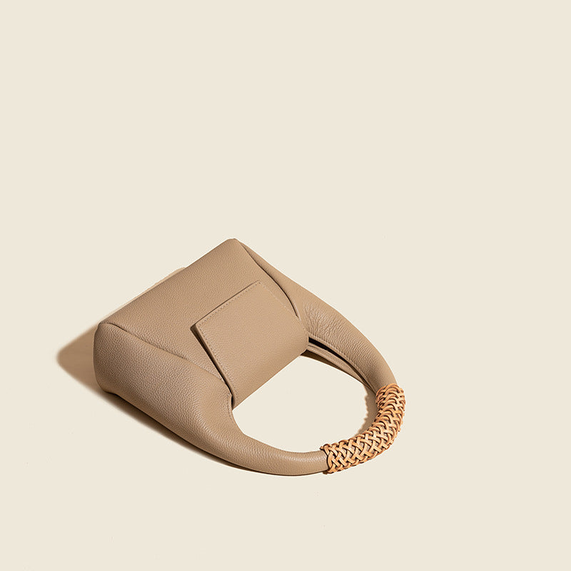 Women’s Leather Minimalism Woven Top Handle Handbags image 6