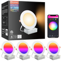 Lumary Wi-Fi Smart Canless Recessed Lighting 6 inch 4 PCS