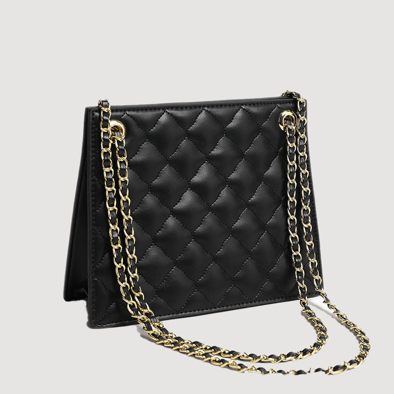 Women’s Quilted Convertible Chains Tote Bags in Vegan Leather image 5