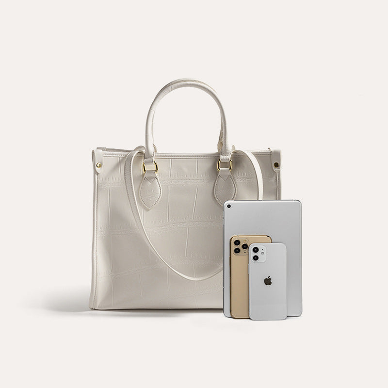 Women’s Vegan Stone Grain Handbags with Interior Pouch image 4