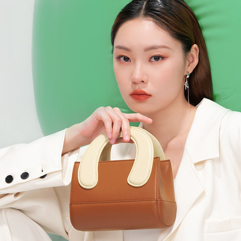 Women’s Genuine Leather Small Crossbody Clutch Bucket Bags image 2