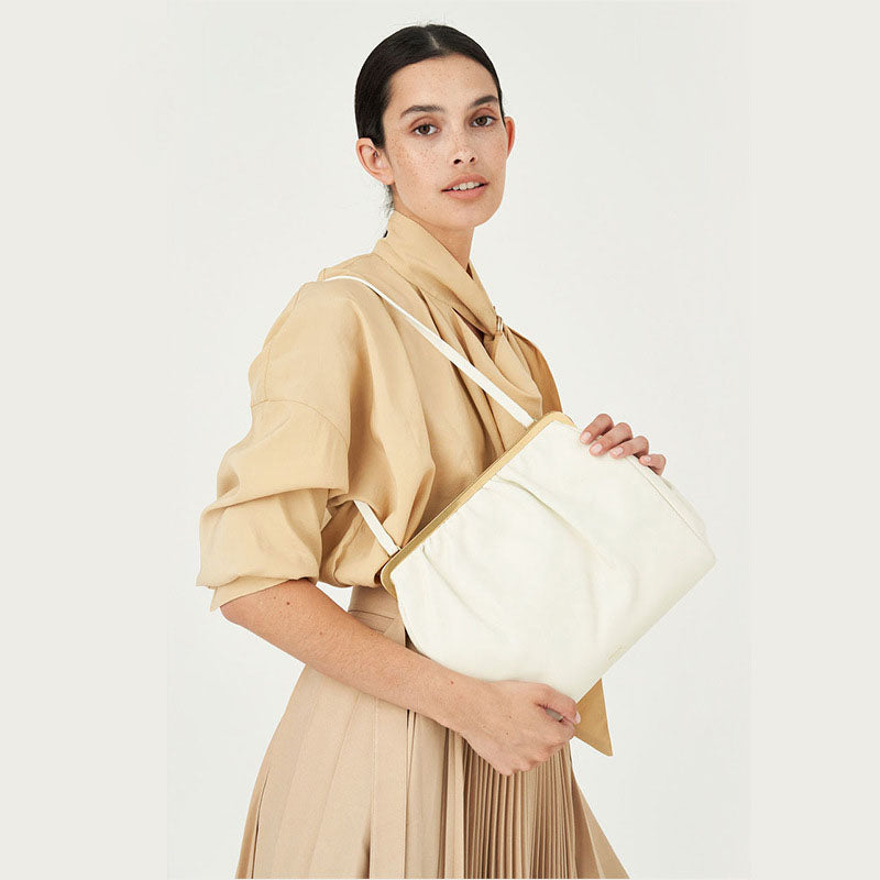 Women’s Large Cloud Clutch Bags in Lambskin Leather image 3