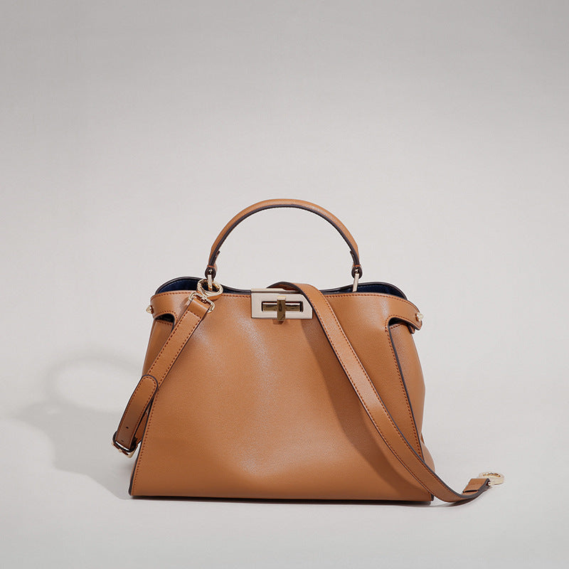 Women’s Genuine Leather Top Handle Satchel Bags with Shoulder Strap image 2