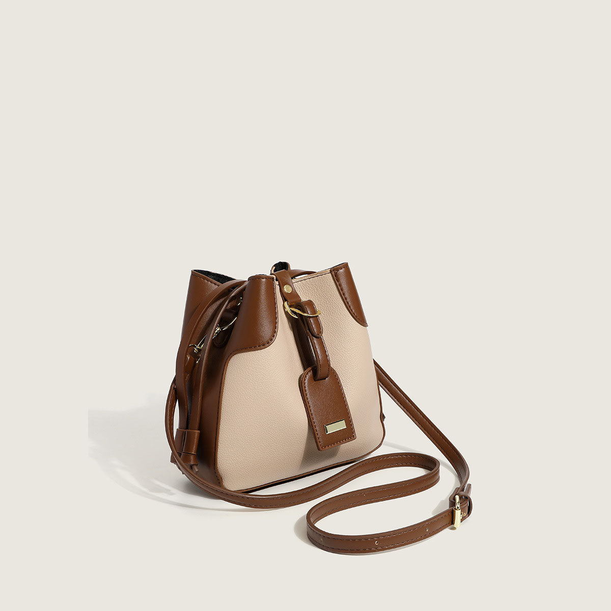 Women’s Minimal Vegan Bucket Bags with Shoulder Strap image 2