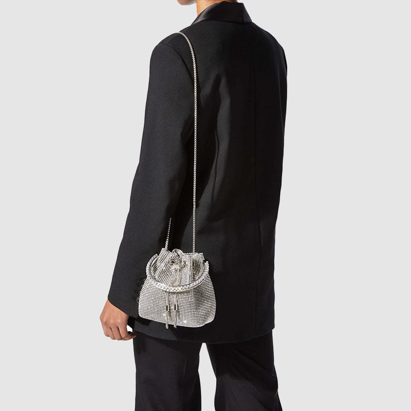 Women’s Small Rhinestone Clutch Bucket Bags image 4
